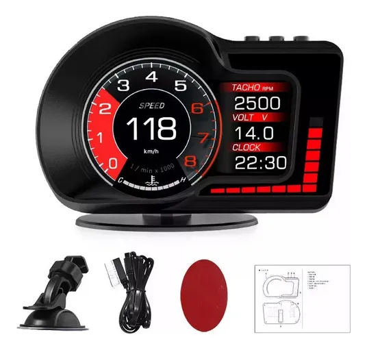Velocímetro Contagiro Temperatura Hud Head Up Display Obd2