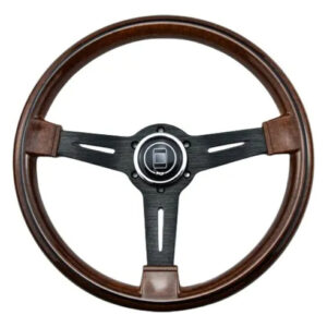 Volante Esportivo Madeira 35cm Clássico Antigo + Cubo D20