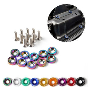 Kit De Parafusos Jdm Com Arruela Preta Prata Vermelha